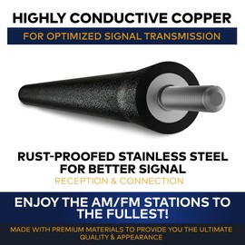 7 Black External Antenna Mast for Hummer H2 2003-2009 - Automotive Antenna Replacement for Cars, Trucks & SUV - FM AM Radio Compatible - Car & Truck Exterior Accessories for Men & Women