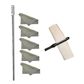 Metal Flute Cleaning Rod with 5 Pack of Disposable Cleaning Swabs