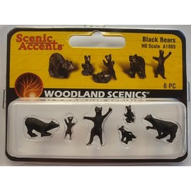 Woodland Scenics A1885 Black Bears Boy Zoo Wild Animals Figures Track H0 HO 1:87 Black Bears
