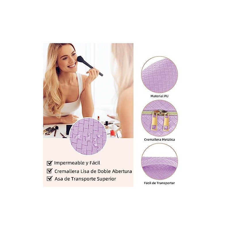 Bolsa de Cosméticos de Viaje de Gran Capacidad para Mujer,