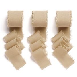 Aoksunova Chiffon Ribbon, Gift Ribbon, Wide Wedding Chiffon Ribbon, Decorative Ribbon, Brown 38 mm