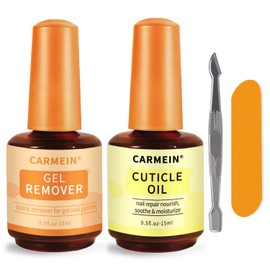 CARMEIN Gel Polish Remover Kit Gel Polish Remover & Cuticle Oil Gel Polish Remover for Nails Cuticle Oil with Nail Files & Nail Pusher