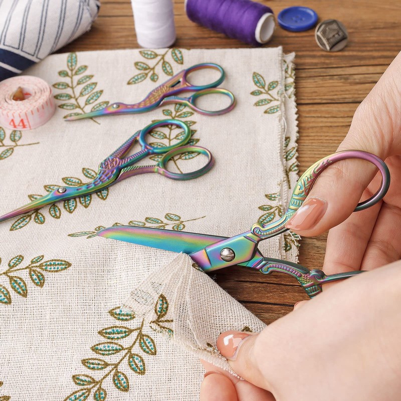Asdirne Titanium Coating Sewing Scissors Bundle, Professional Fabric Scissors Set,