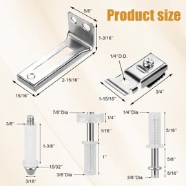 TOP-VIGOR 2 Set Bifold Door Hardware Repair Kit, Track Folding Pocket Bi-Fold Door Replacement Parts for 7/8" to 1" Track with Guide Wheel and Top Bottom Pivot Bracket for Accordion Barn Folding Door
