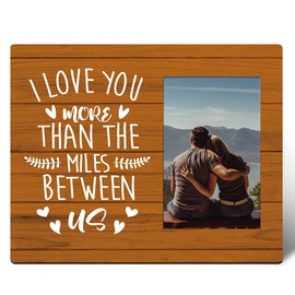 Long Distance Relationships Picture Frame Gifts, The Miles Between Us, Anniversary Keepsake Gifts for Going Away Couples Wife Husband, Romantic Valentine's Day gifts for Her Him Girlfriend Boyfriend