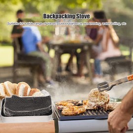 2-Piece Camping Stove, Lightweight Mini Stainless Steel Stove for Alcohol or Solid Fuels, Alcohol Stove for Outdoor Camping, Backpacking, Hiking