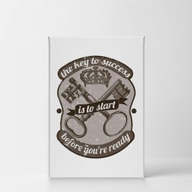 Smile Art Design The Key to Success is to Start Before You're Ready Lettering Motivational Canvas Wall Art Inspirational Wall Art Entrepreneur Quote Print Modern Office Decor Gift Ready to Hang 28x19