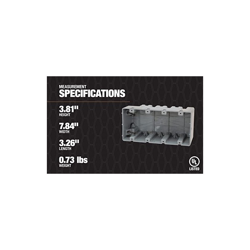 Southwire MSB4G Four Gang Device Box with Depth Adjustable; Heavy