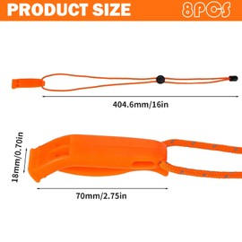 Gyinere 8 Pack Marine Whistle Coast Guard Approved,Boat Whistle,Whistle Emergency,Kayak Whistle,Safety Whistle,Survival Whistle,for Kayak Life Jacket, Boating, Fishing Boat, Camping, Hiking