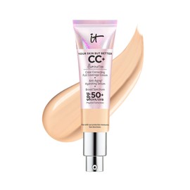 IT Cosmetics CC+ Cream Illumination (Light Medium) - Full-Coverage Foundation With SPF 50, Color Corrector & Anti-Aging Serum, With Niacinamide & Hyaluronic Acid, Radiant Finish, 1.08 fl oz