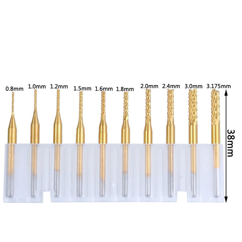 Bestgle End Mill Bits 10 Pieces CNC Cutter Set Carbide