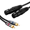 Dual XLR to RCA Cable 5Ft, Heavy Duty 2-XLR Female