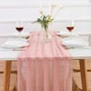 AOKSUNOVA Pink Table Runner Chiffon Wedding Table Runner for Table