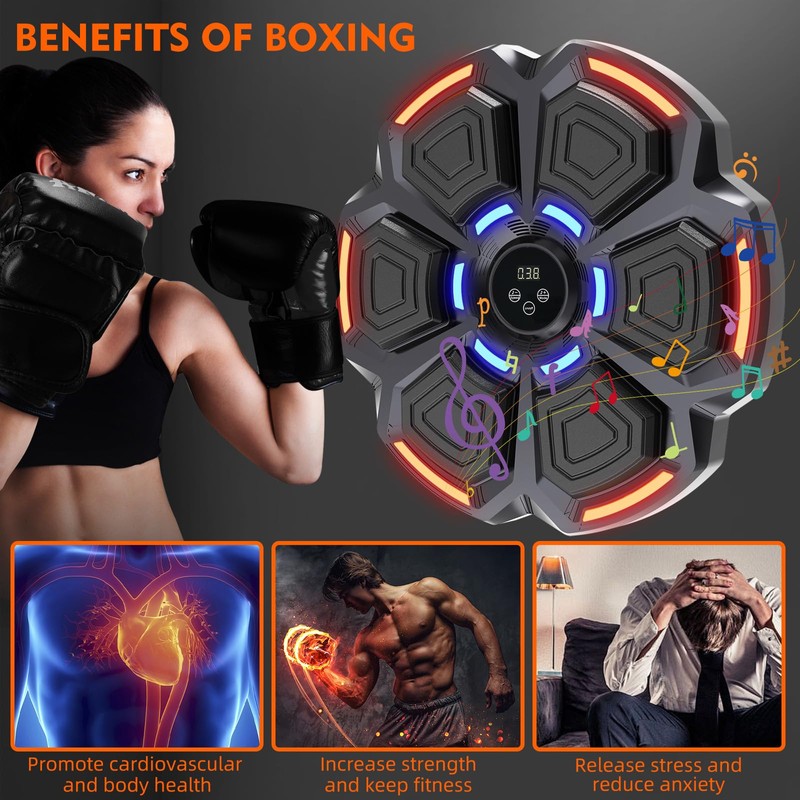 Music Boxing Punching Machine for Adults - 9 Modes &