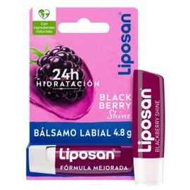 Liposan Blackberry Shine (1 x 4.8g), Raspberry Lip Balm, Coloured Lip Balm, Moisturising Lip Balm for Beautiful, Soft and Juicy Lips