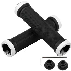 fogman Bicycle Grips Cross Bike Mountain Bike Handle Grips with Mtb Tools (White)