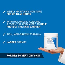 CeraVe Moisturising Cream for Dry to Very Dry Skin, Face & Body Cream, 542g