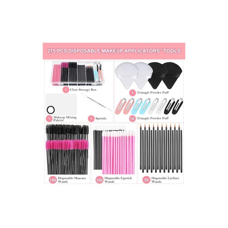 275pzs Herramientas de Aplicación de Maquillaje Desechables