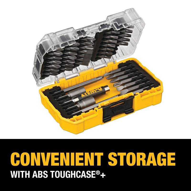 DEWALT Screwdriver Bit Set with Tough Case, 45-Piece (DW2166), Grey/Silver