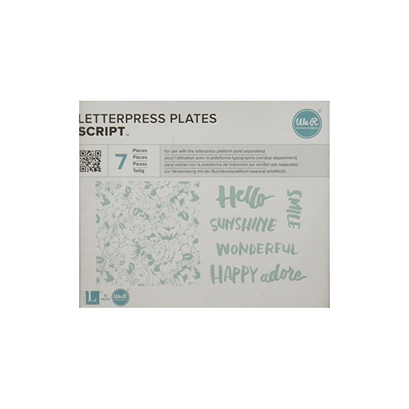 We R Memory Keepers Printing Plate Letter Press-Script Set (7