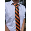 tiemart Striped Tie (Hunter Green and Orange)