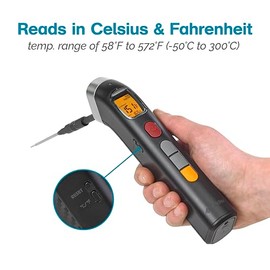 Polder Sonda inteligente termómetro de lectura instantánea, termómetro de carne para asar y cocinar, sonda extraíble y 10 temperaturas preestablecidas