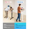 BIZUM Adjustable Bedside Table with Swivel Hidden Wheels Pneumatic Rolling