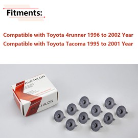 RLB-HILON 10PCS Interior Door Panel Trim Board Clips Compatible with Toyota 4runner 1996 to 2002 Year, for Toyota Tacoma 1995 to 2001 Year, for Gray Color