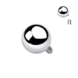 Pierced Owl 14GA G23 Implant Grade Titanium Internally Threaded Ball Dermal Anchor Top (3mm Ball Size)