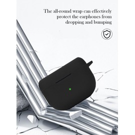 Case for Jabra Elite 8 Active-Sports Wireless Bluetooth Earbuds,Soft Protective,Shockproof,BOVUGAC Silicone Case Cover with Keychain & Cleaning Kit & Lanyard-Black