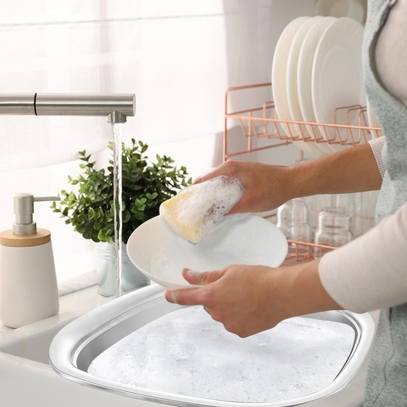 ASelected Washing Up Bowl, Stainless Steel square Washing Basin, Dishtub,