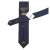 ALARA Mens Navy Blue Silk Tie Solid Satin Designer Slim