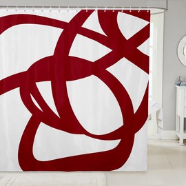 jejeloiu - Cortina de ducha de 182 x 213 cm, diseño geométrico a rayas para baño, cortina de baño geométrica, arte moderno, abstracto, accesorios de baño para niños