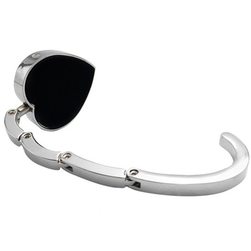 Reizteko Purse Hook, Rhinestone Heart Love Foldable Handbag Purse Hanger