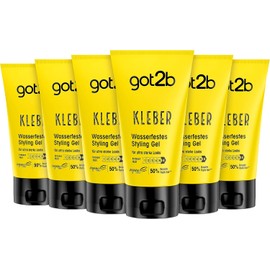 got2b Glue Hair Gel Hold 6 x 150 ml, Water and Sweatproof Styling Gel for Crass Hold, Hard as Concrete until the Next Hair Wash, for Vertical and Sleek Looks