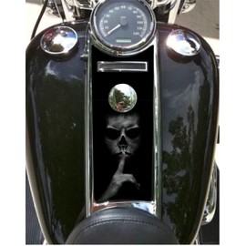 Kustom Cycle Parts Aftermarket Shhh Quiet Skull Plastic Dash Panel Console Insert! Compatible with 2008-2023+ Harley Davidson Road King Dash
