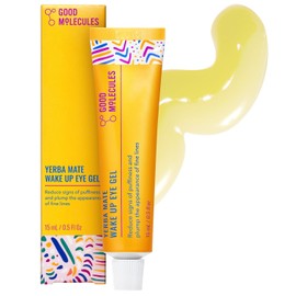 Good Molecules Yerba Mate Wake Up Eye Gel - Crema hidratante para debajo de los ojos con ácido hialurónico y cafeína, dirige las ojeras y la hinchazón, cuidado de la piel para la cara