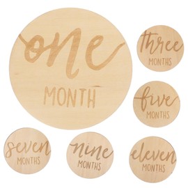 Abaodam Wooden Monthly Milestone Cards 6pcs Baby Growth Milestone Sign for Celebrations