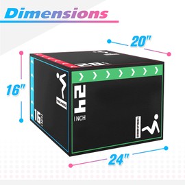 Jumping Plyo Box 3 in 1 Foam Plyometric Box Heavy Duty Jumping Box High Density Foam Plyo Box for Home Gym Jumping Training Fitness Workout Exercise