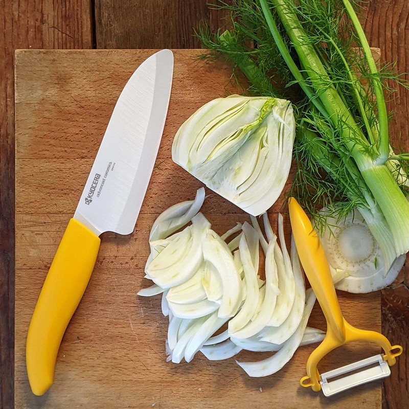 Kyocera’s Revolution Series 5.5” Ceramic Santoku Knife, Chef Knife For