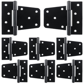 WOPPLXY 8 Pack Heavy Duty Gate Hinges, 3.5 Inch Black Iron Door Hinges, Fence Hinge Door Barn Gates Hinges, Fence Door Hinges for Shed,Wooden Fences,Vinyl Fence Gate,Barn Door,Garage(Screws Included)