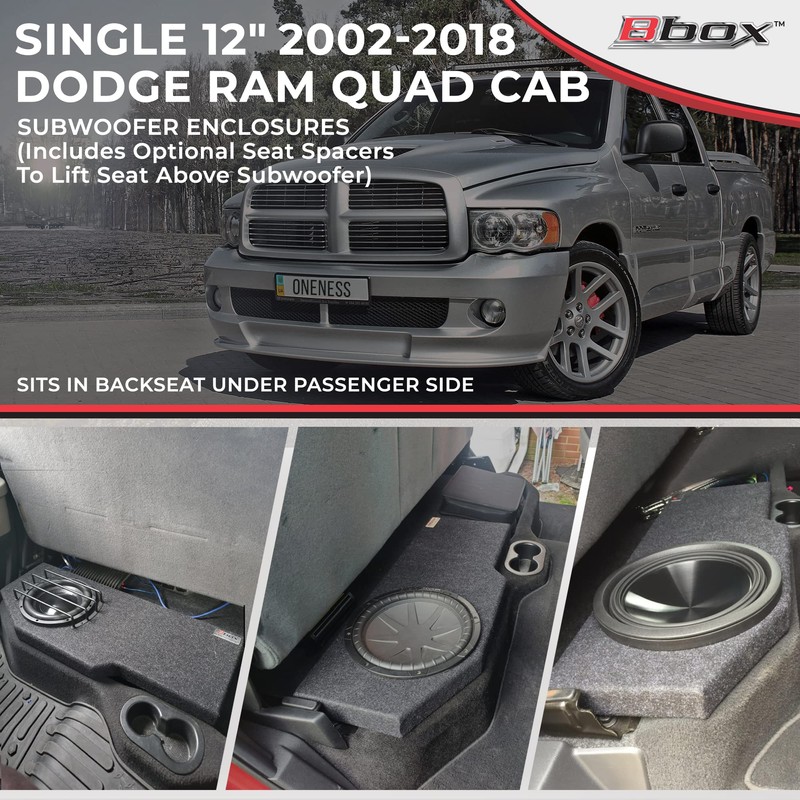 Bbox Single 12 Inch Subwoofer Sealed Enclosure - Fits 2002-2018