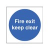 Caledonia Signs 11606F Fire Exit Keep Clear Sign, Rigid Plastic, F: 200 mm x 200 mm