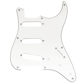 Musiclily Pro 8 Holes ST SSS Pickguard for 2008-2019 China Made Squier Classic Vibe SQ CV 50s Reissue Vintage Strat Style Electric Guitar, 3ply White