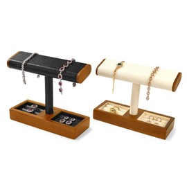 Oirlv SM19203 Wooden Watch Stand, For 2 - 4 Pieces, Display, Storage, Luxury, Stylish, Black