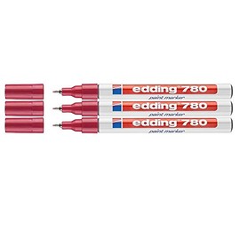 Edding 780 Fine Gloss Paint Marker 0.8 mm Economy Pack. Customisable, red