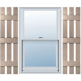BUILDER'S CHOICE EVB12059SA Shutters, 12" x 59", Sandstone