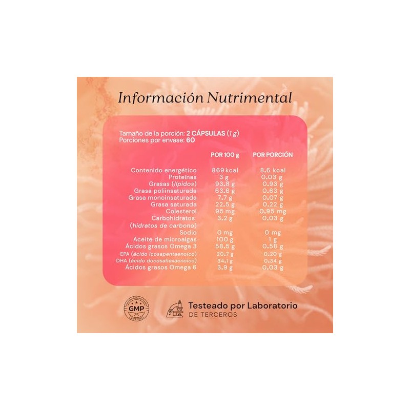 SEREMONY Omega 3 Vegano a Base de Aceite de Microalgas