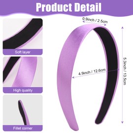 Green Silk Scarf and Purple Satin Headbands Set, Halloween Costume Accessories for Women,Wide Satin Hair Band and Square Neck Scarf for Cosplay and everyday wear