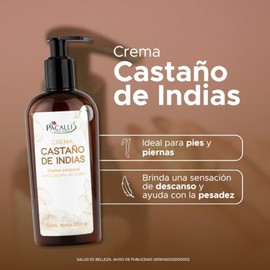 PACALLI Crema Castaño de Indias 250g - Hamamelis, Gotu Kola y Árnica